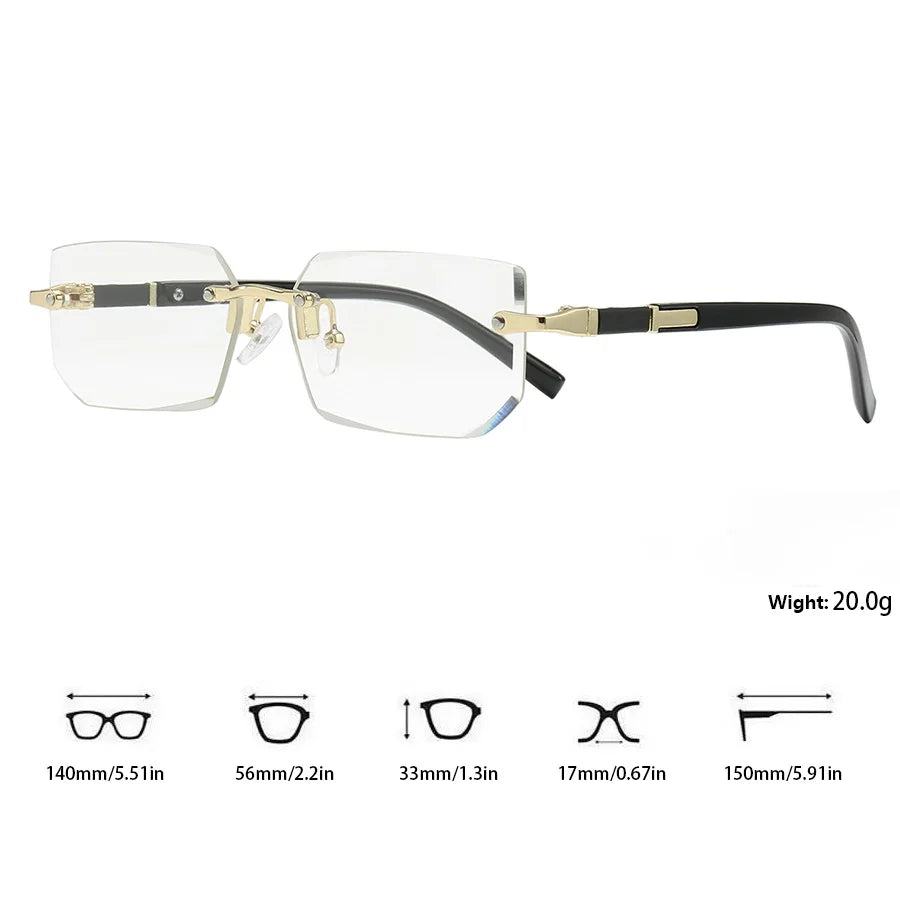 36PCS Rimless Sunglasses for Men and Women, Rectangle Gradient Lens, Metal Frame, Colored Lenses, Unisex Eyewear, Luxury Fashion