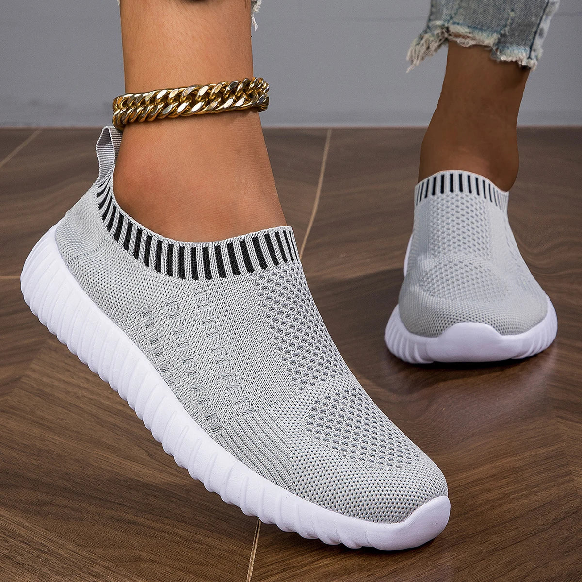 Women Sneakers Flat Bottomed Outdoor Casual Sports Single Shoes Comfortable Summer Mesh Lightweight Vulcanized Walking Shoes
