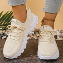 Fashion Knitted White Sneakers for Women Summer Mesh Breathable Platform Sports Shoes Woman Thick Bottom Non Slip Running Shoes