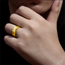Real Gold Open Ring for Mens Bro Father Living Simple Hand Ornament Plate Gold No Fade Jewelry Gifts