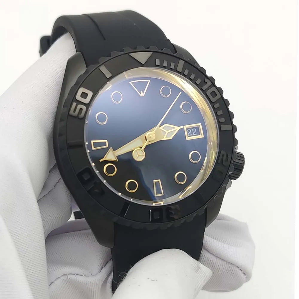Men's Black New Brushed Waterproof Watch, AR Sapphire Glass,  Automatic Mechanical Business Fashion Watch