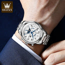 OLEVS 6667 Men's Watch Fashion Number Scale Mechanical Watch For Men Top Brand Original Moonswatch Waterproof Man Hand Clock