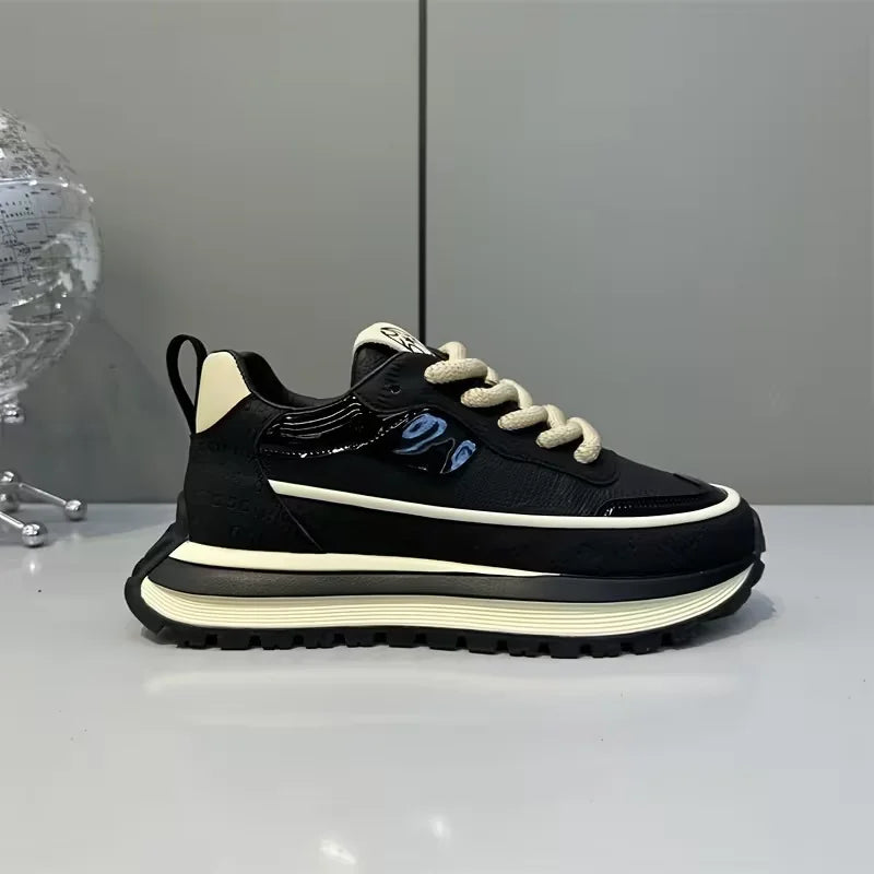 Men's Slip-Resistant Solid Color Sneakers - Low-Top Lace-Up Shoes Suitable for Casual, & Daily Wear