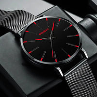 Classic and fashionable men's and women's quartz watches with mesh straps, cool watches, simple and casual couple watches, busin