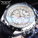 JARAGAR 212 Elegant Automatic Mechanical Watches for Man Hollowing Dial Chronograph Luminous Multifunctional Men Wristwatch