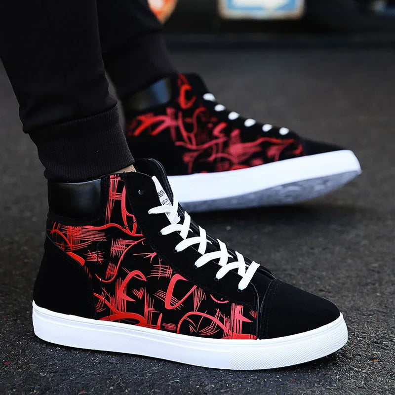 Fashion Sneakers Men Cloth Shoes Breathable Cool Street Style Shoes Male Brand Sneakers Black Blue Red Mens Causal Shoes A305