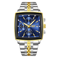 LIGE Luxury Brand Couple Watches Stainless Steel Waterproof Luminous Quartz Watch Fashion Simple Lovers Gifts for Men and Women
