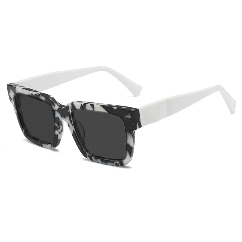 High Quality Thick Framed Acetate Fiber Myopia Sunglasses for Men and Women Luxury Square Design Driving and Fishing Sun Glasses
