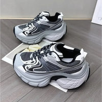 Sneakers for Women 2026 New Style Thick Sole Retro Breathable Lightweight Autumn Height Increasing Casual Sports Shoes Trend