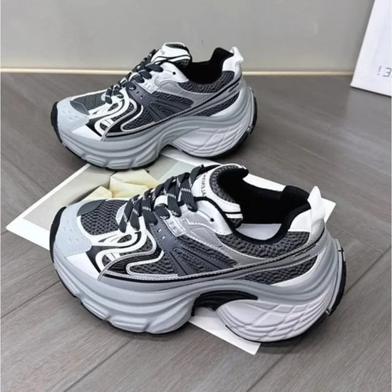 Sneakers for Women 2026 New Style Thick Sole Retro Breathable Lightweight Autumn Height Increasing Casual Sports Shoes Trend