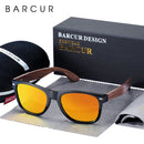 BARCUR High Quality Black Walnut Sunglasses Anti-Reflecti Men Women Mirror Sun Glasses Male UV400 Wooden Sunglass Shades Oculos