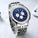 Automatic Watches for Men Mechanical Self Wind Leather Fashion Sports Blue Black White Big 50mm Classic Reloj Hombre Baratos