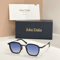 Original For JOHN DALIA JD LEO Retro High Quatity Alloy Square Sunglasses Men Women Classical Eyeglasses Luxury Gift With Box