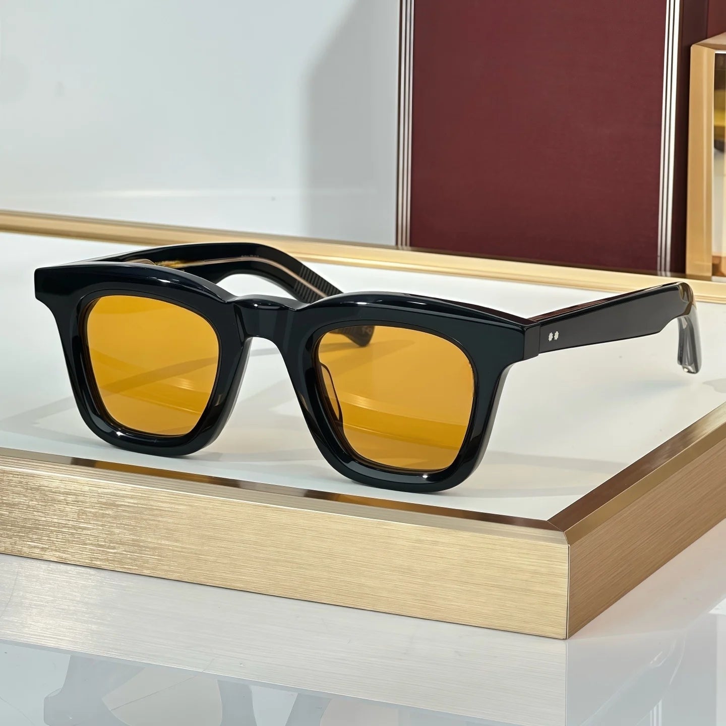 JMM LECLAIR  Sunglasses Men Fashion Travel Sunglasses Square Thick Acetate Popular Luxury Brand Women's Sunglasses in Trend
