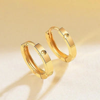 Real 18K Gold Women's Earrings Pure AU750 Earring Clip Simple Earring Clasp Design Fine Jewelry Gift