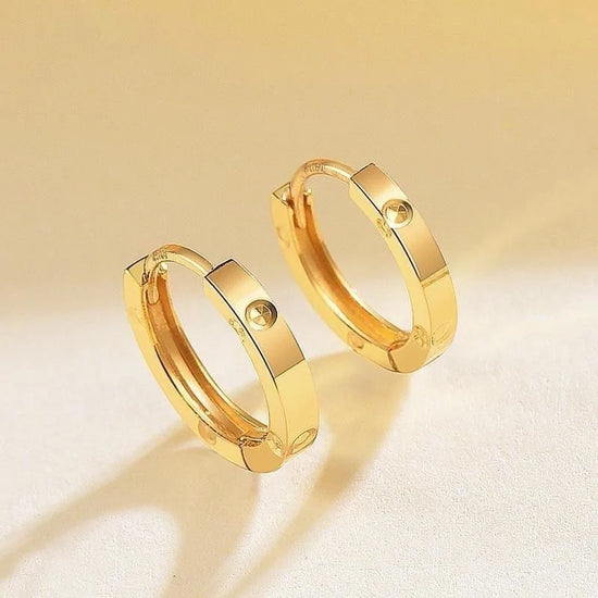 Real 18K Gold Women's Earrings Pure AU750 Earring Clip Simple Earring Clasp Design Fine Jewelry Gift