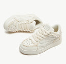 Women Shoes For Men Tennis Retro Fashion Star Shoes White Leather Male Sneakers Couple Outdoor Sport Casual Shoes