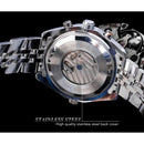 JARAGAR 212 Elegant Automatic Mechanical Watches for Man Hollowing Dial Chronograph Luminous Multifunctional Men Wristwatch