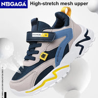 Kid Sneakers Sport Shoes for Boys Fashion Leather Children Breathable Mesh Comfort Shoes Casual Walking Outdoor Running Shoes