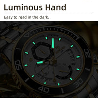 Fashion Watch Men Quartz Waterproof Luminous Hands Chronograph Men's Watches Stainless Steel Man Watch Male Clock