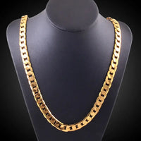Pure Gold Color Chain Jewelry, Chapado 24k Ouro 10mm Heavy Chain For Men 20 Man20, 22", 24", 26", 28", 30"