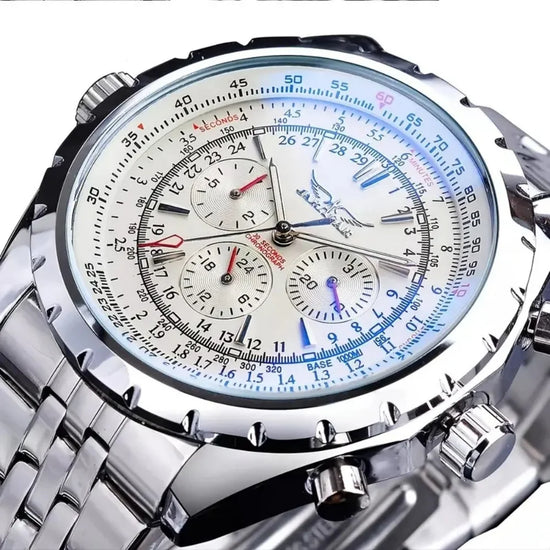 High-End Men's Watches Are a Stylish and Functionally Practical Mechanical Timepiece Made of Stainless Steel, Featuring a Hollow Design and a Large Dial. Its Attractive Appearance Makes It Suitable for Everyday Gifts, and It