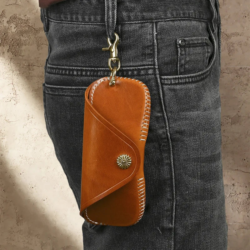 Full-grain Leather Handmade Retro Glasses Case, Sunglasses Storage Box