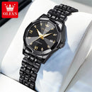 OLEVS 9982 Fully Automatic Mechanical Watches For Women Fashion Rhombus Mirror Waterproof Date Elegant Ladies Dress Wristwatches