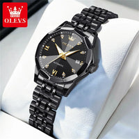 OLEVS 9982 Fully Automatic Mechanical Watches For Women Fashion Rhombus Mirror Waterproof Date Elegant Ladies Dress Wristwatches