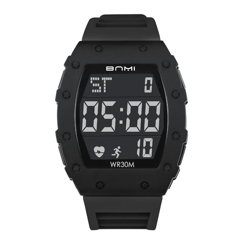 Watches For Man Fashion Sport Stopwatch Alarm Clock Silicone Strap Multifunctional Waterproof Fitness LED Electronic Watch