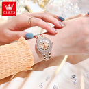 OLEVS Women's Watches Fashion Original Quartz Wrist Watch for Ladies Roman Dial Dazzling Diamond Waterproof Luminous Luxury New