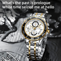 Fashion Watch Men Quartz Waterproof Luminous Hands Chronograph Men's Watches Stainless Steel Man Watch Male Clock