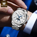 OLEVS 6667 Men's Watch Fashion Number Scale Mechanical Watch For Men Top Brand Original Moonswatch Waterproof Man Hand Clock
