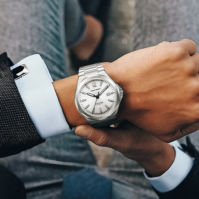 2026 New Automatic Wristwatch Men Fashion Stainless Steel Strap Wateproof Luminous Sport Mechanical Watch with Tonneau Dial