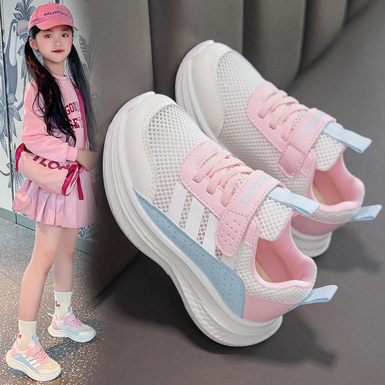 Children's Sneakers Kids Fashion Design White Non-slip Casual Shoes Boys Girls Hook Breathable Sneakers Toddler Outdoor Shoes