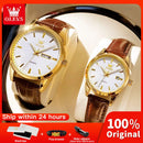 OLEVS 6898 Couple Watches Luxury Original Fashion Brand Waterproof Luminous Quartz Wristwatch Calendar Design For Date Sport