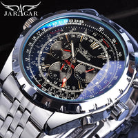 JARAGAR Sports Mens Watches Top Brand Luxury Automatic Mechanical Watch for Men Leather Steel Strap Military Wristwatches Gifts