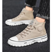 Men's High Top Sneakers 2025 New Canvas Shoes Fashion Male High Top Casual Skateboarding Vulcanized Shoes Brand Comfort Sneakers