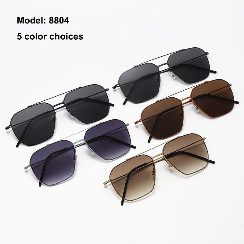 TAGHezekiah Danish Design Sunglasses Men L8804 Ultralight titanium Sunglass Women 2025 Outdoor Driving UV400 Square Sun Glasses