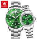 OLEVS Top Brand Couple Watches Trend Luxury Fine Steel Original Quartz Wristwatch for Lover Exquisite Gift Box Waterproof 2Pcs