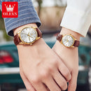 OLEVS 6898 Couple Watches Luxury Original Fashion Brand Waterproof Luminous Quartz Wristwatch Calendar Design For Date Sport