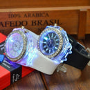 LED Light Flash Luminous Watches Women Men Boys Girls Silicone Wrist Watch Fashion Rhinestone Clock Kids Children Relogio Saati