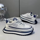 Men's Slip-Resistant Solid Color Sneakers - Low-Top Lace-Up Shoes Suitable for Casual, & Daily Wear