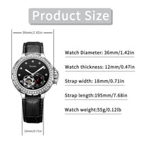 Deesio Women Watch Japanese Mechanical Movement Stainless Steel Flower Hollow Dial Waterproof Ladies Relogio Feminino Clock Gift