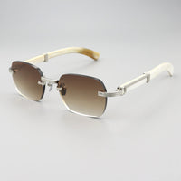 PENG handmade horn sunglasses with frameless design, UV400 protection, business and leisure dual-use, customizable prescription