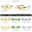 AOWEAR Mens Polarized Night Vision Glasses for Night Driving Rimless Aluminium Yellow Sunglasses Night Driver Anti-glare Eyewear