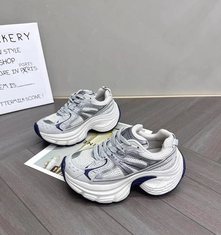 Sneakers for Women 2026 New Style Thick Sole Retro Breathable Lightweight Autumn Height Increasing Casual Sports Shoes Trend