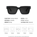 High Quality Thick Framed Acetate Fiber Myopia Sunglasses for Men and Women Luxury Square Design Driving and Fishing Sun Glasses