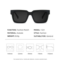 High Quality Thick Framed Acetate Fiber Myopia Sunglasses for Men and Women Luxury Square Design Driving and Fishing Sun Glasses