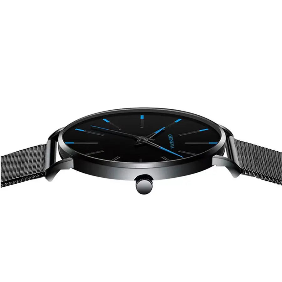 Classic and fashionable men's and women's quartz watches with mesh straps, cool watches, simple and casual couple watches, busin